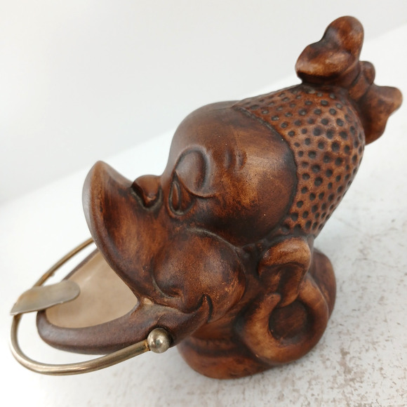 VTG Treasure Craft Monkey Ashtray MCM Brown Ceramic Figurine Retro 1960s Decor - Picture 2 of 12